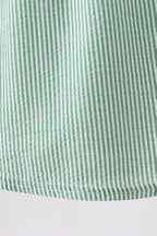 Green Watermelon Stripe Smocked Embroidered Seersucker Dress