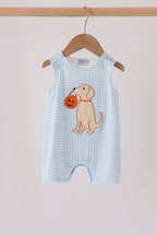 Blue Puppy Pumpkin Applique Jon Jon
