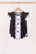 Black ghost spider embroidery ruffle bubble
