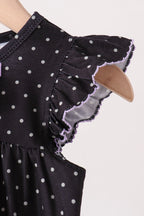 Black ghost spider embroidery ruffle bubble