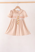 Khaki Pumpkin Smocked Bloomer dress