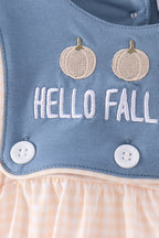 Blue Hallo Fall Y'ALL Pumpkin Bubble