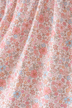Pink Pumpkin Floral Embroidery Dress