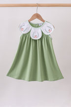 Sage Pumpkin Embroidered Dress