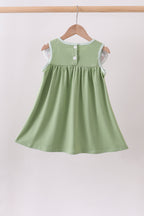 Sage Pumpkin Embroidered Dress