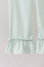 Sage Pumpkin Embroidered Ruffle Pants Set