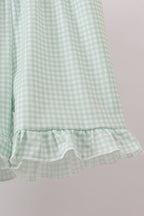 Sage Pumpkin Embroidered Ruffle Shorts Set