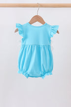 Blue character embroidery ruffle bubble