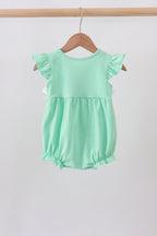 Green character embroidery ruffle bubble