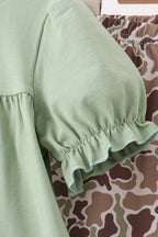 Camo Pumpkin Applique Ruffle Pants Set