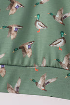 Green mallard zip pullover