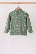 Green mallard zip pullover