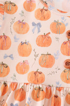 Pumpkin Bow Ruffle Dress