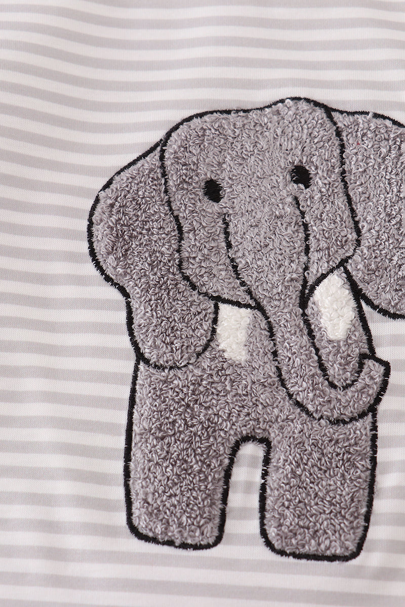 Alabama polka dot elephant french knot stripe top