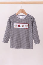 Premium Black Alabama elephant embroidery top