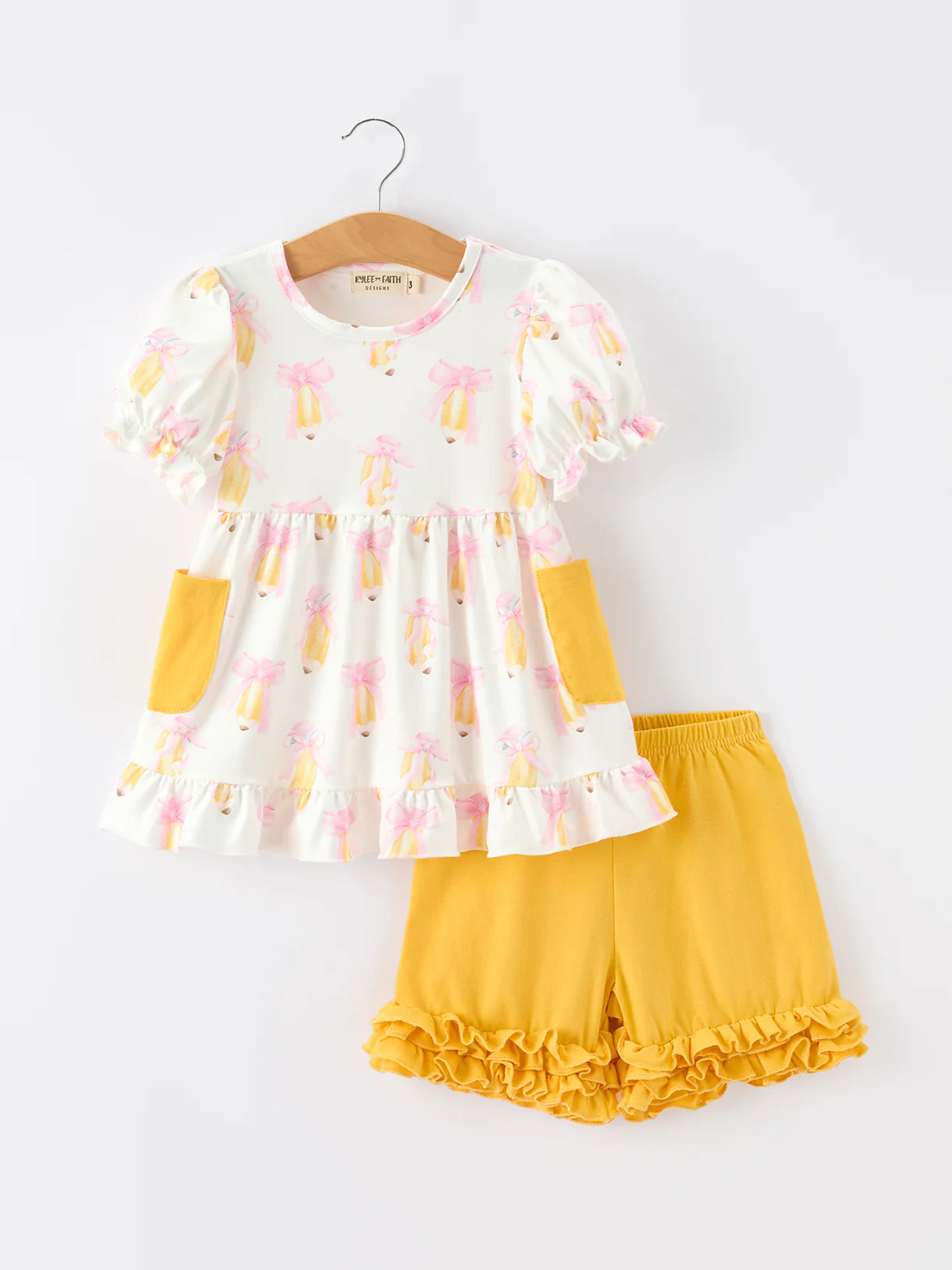 Back to School Pencil Bow Ruffle Set