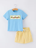 Back to School Bus Plaid Set