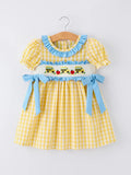 Back to School Bus Plaid Dress