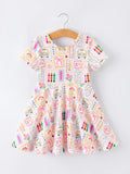 Back to School Rainbow Print Dress PREORDER