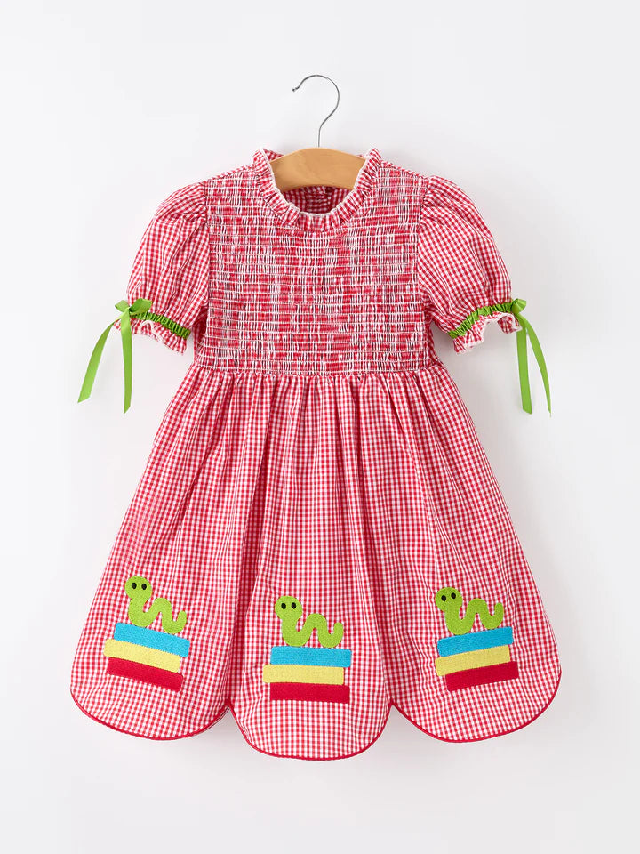 Back to School Bookworm Plaid Dress