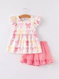 Back to School Bow Shorts Set