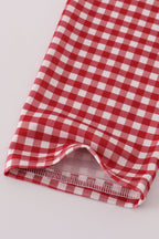 Alabama embroidery gingham pullover & pants set