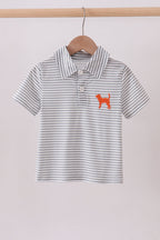 Orange Tennessee embroidery stripe button down shirt