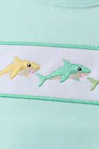 Blue Shark Embroidered Set