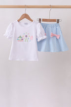 Carousel Embroidered Skorts Set