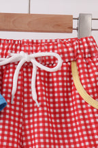 Blue Carousel Embroidered Shorts Set