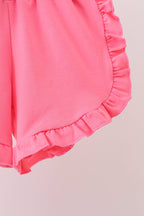 Pink Puppy Applique Ruffle Set