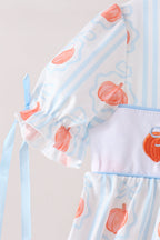 Blue Pumpkin Embroidery Ruffle Dress