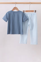 Blue Pumpkin Smocked Gingham Pants Set